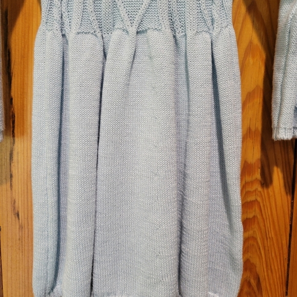 Elegant Blue Knit Kids Dress - Picture 7 of 7